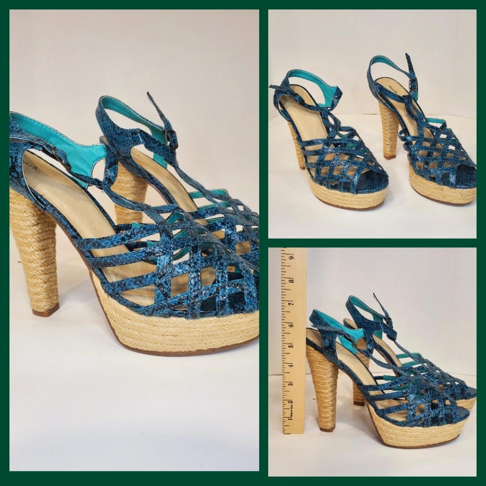 🆕️Avon Espadrille style heel Teal color Size 9